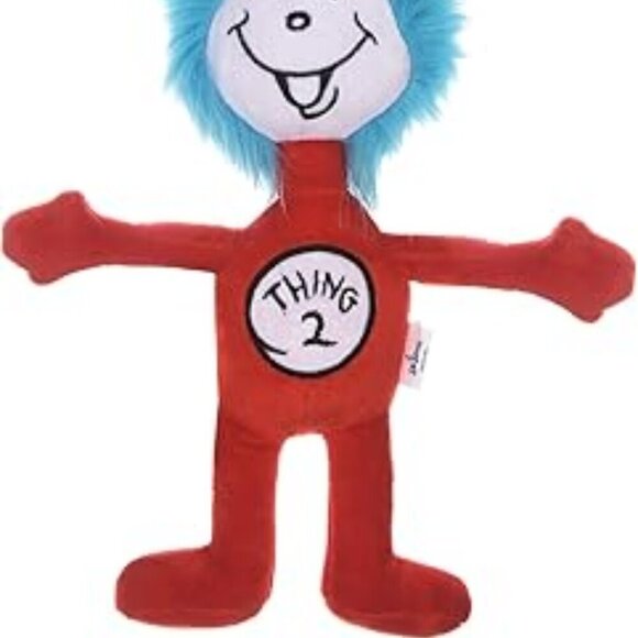 Dr. Seuss The Cat in the Hat Thing 2 Figure Plush Dog Toy, 6 Inch - NEW - Picture 2 of 3